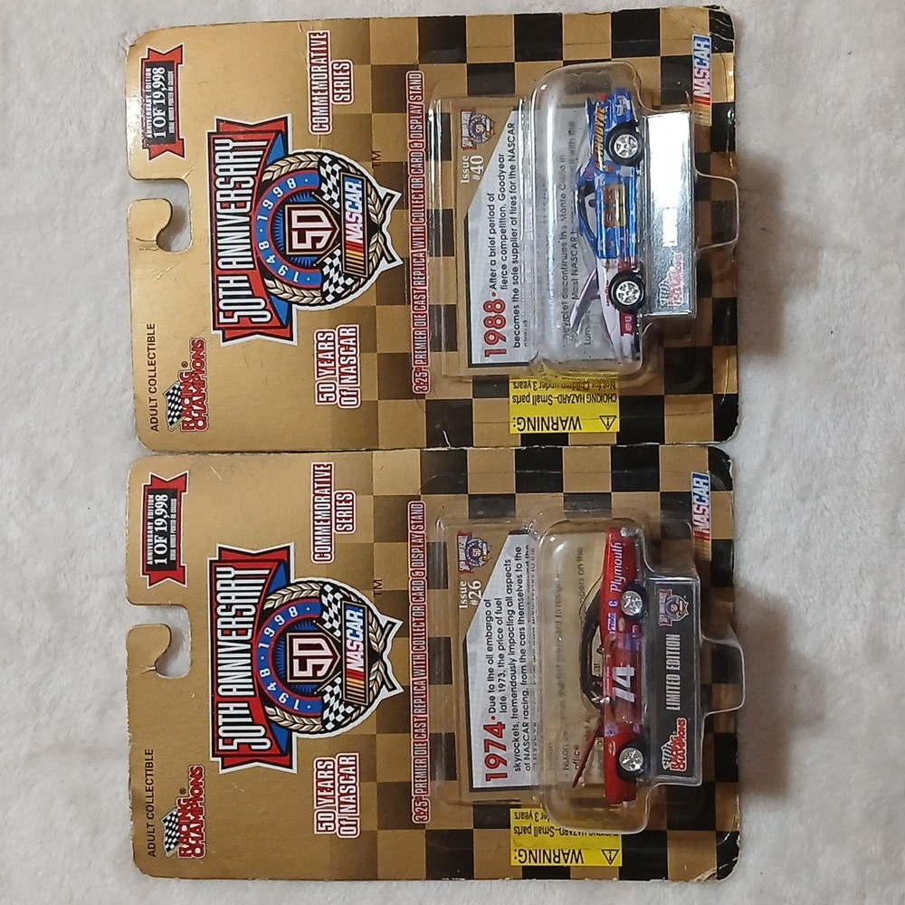 Racing Champions 50th Anniversary 2 Collectible 3.25" Toy Cars